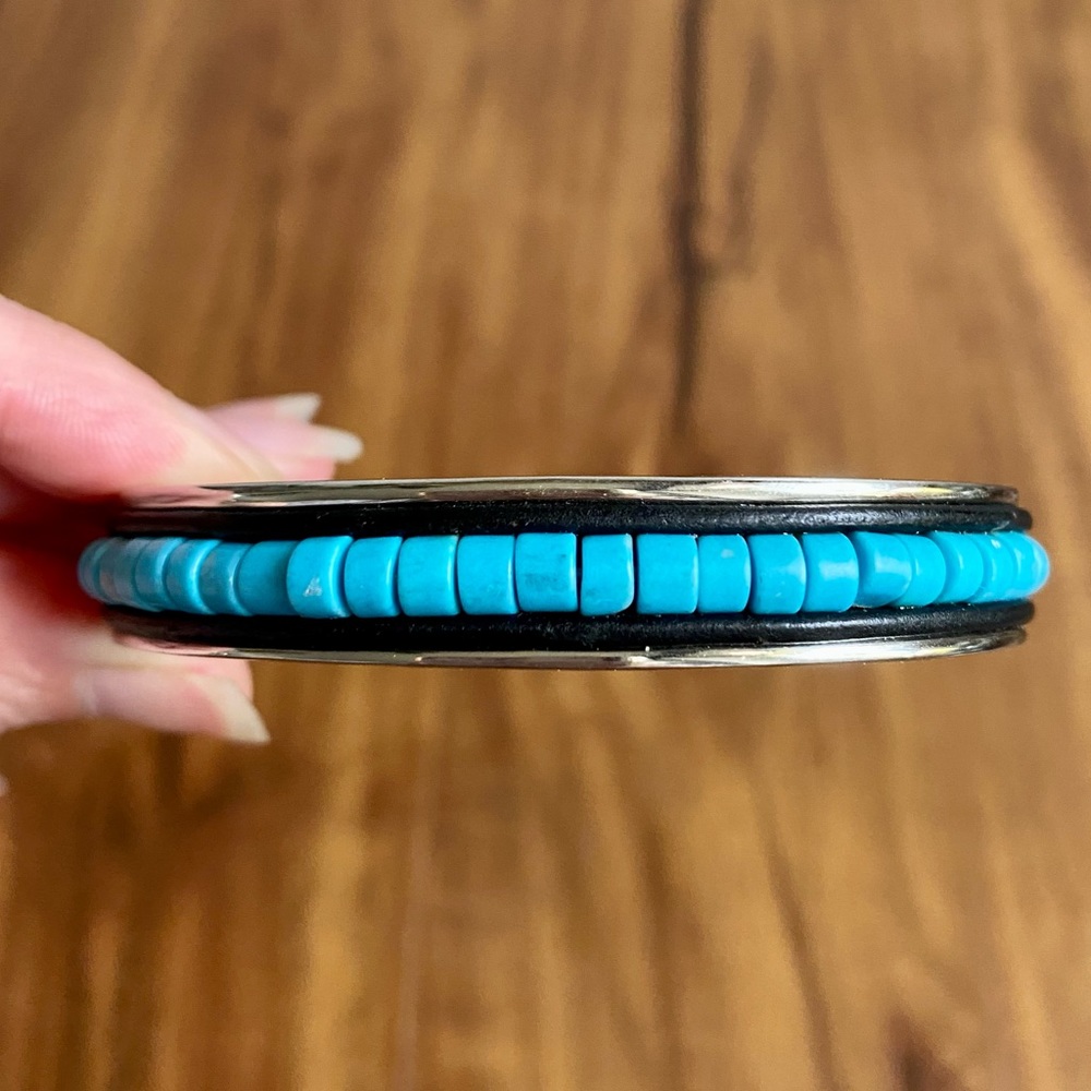 VTG Ralph Lauren Turquoise Leather Cuff Bracelet